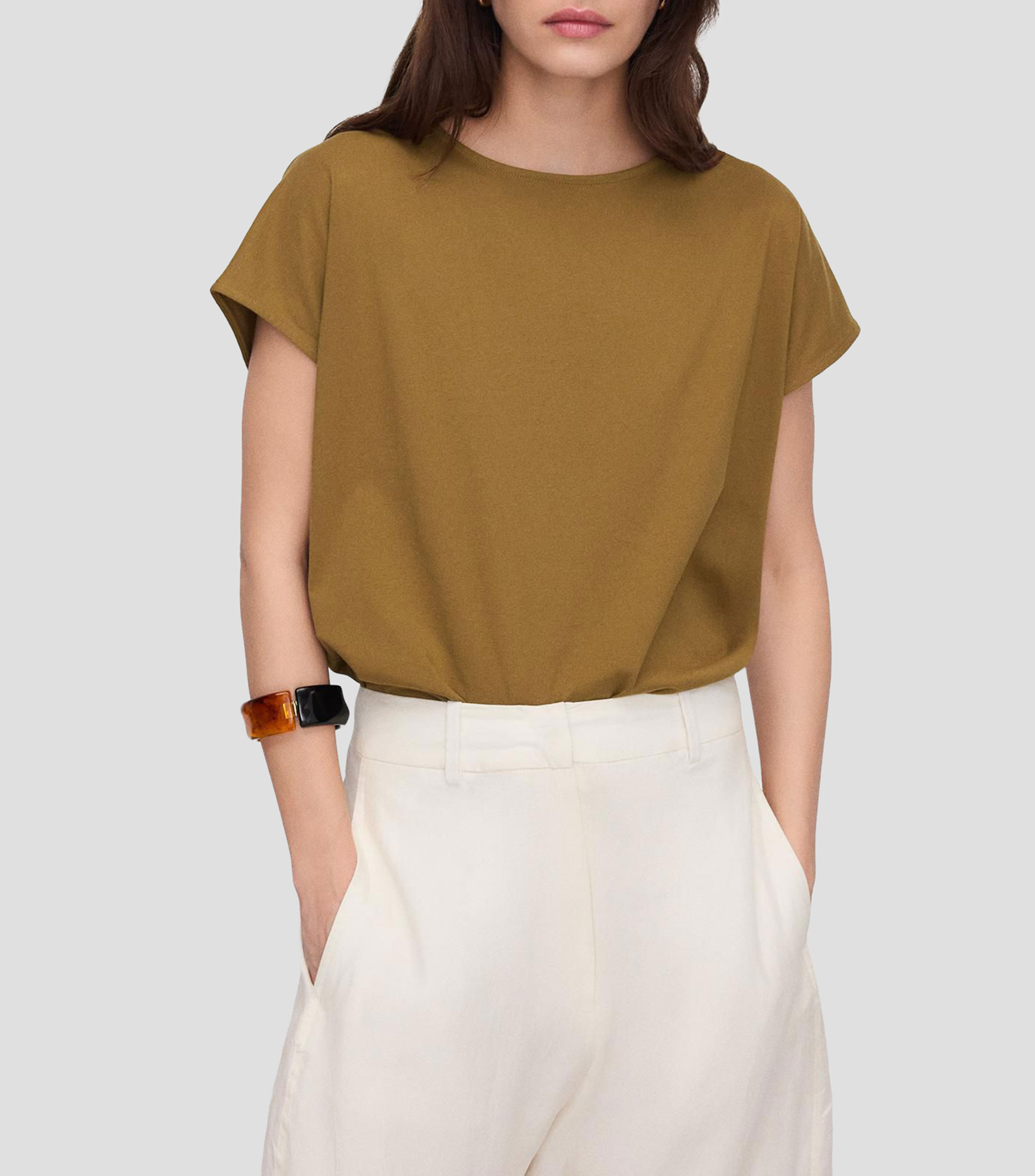 Playera cuello redondo manga corta lisa PYRATEX Mujer